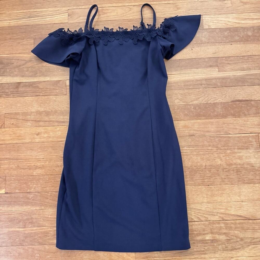 Kensie Women's Navy Blue Cold Shoulder Mini Dress - Size 8
 b91